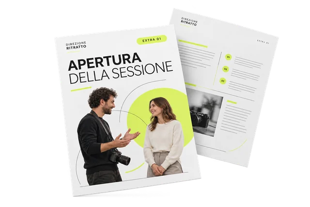 Mockup dell’extra Apertura della sessione, con una dimostrazione illustrata del primo incontro.
